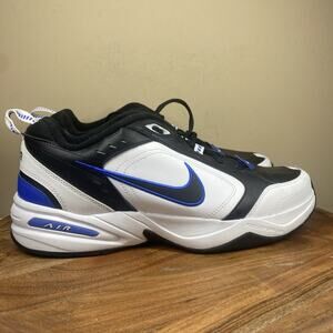 Nike Air Monarch IV Black Blue Mens White Black Blue Size 14 Shoes 415445-002